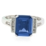 Emerald Cut Blue Topaz Silver Ring