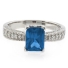 Emerald Cut Blue Topaz Stone Ring
