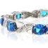 Blue Topaz Silver Bracelet Oval Brilliant Cut Special Gift