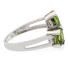 2 Stone Peridot Silver Ring