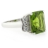 Sterling Silver Emerald Cut Big Peridot Ring