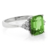 Emerald Cut Peridot Silver Ring