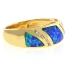 Blue Opal Gold Plated Silver Unisex Ring