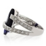 Marquise Cut Sapphire Silver Big Heavy Ring