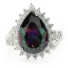 Pear Cut Sterling Silver Mystic Topaz Ring