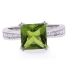 Peridot Engagement Sterling Silver Ring