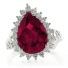 Sterling Silver Ruby Pear Cut Ring