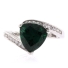 Gorgeous Trillion Cut Green Emerald Silver Ring