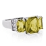 3 Emerald Cut Citrine Sterling Silver Ring