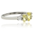 3 Oval Cut Citrine Silver Ring