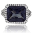 Emerald Cut Color Change Alexandrite Silver 925 Ring
