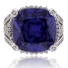 Big Cushion Cut Tanzanite .925 Sterling Silver Ring