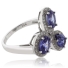 3 Oval Cut Tanzanite .925 Sterling Silver Ring