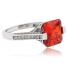 Square-Cut Fire Cherry Opal Sterling Silver Ring