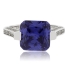 Majestic Princess Cut Tanzanite Silver Ring