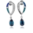 Alexandrite With Australian Opal Silver Earrings