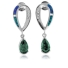 Alexandrite With Australian Opal Silver Earrings