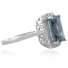 Aquamarine Emerald Cut Sterling Silver Ring