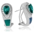 Australian Opal With Alexandrite Pear Cut Silver Earrings