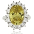 Big Oval Cut Citrine Sterling Silver Ring