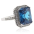 Emerald Cut Blue Topaz 925 Sterling Silver Ring