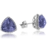 Corundum Alexandrite Trillion Cut Silver Earrings
