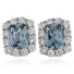 Emerald Cut Aquamarine Fashion Silver Earrings