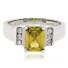 Emerald Cut Citrine Sterling Silver Ring