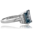 Emerald Cut High Quality Aquamarine Silver Ring