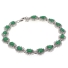 Emerald Silver Bracelet Pear Cut Stone