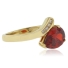 14K Yellow Gold Vermeil Sterling Silver Solitaire Fire Opal Silver Ring