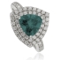 Trillion Cut Alexandrite ( Blue/Green ) Silver Ring