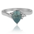 Alexandrite Pear Cut Silver Ring
