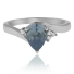 Alexandrite Pear Cut Silver Ring