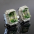 Emerald Cut Tourmaline Watermelon Silver Earrings