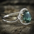 Beautiful Oval Cut Emerald Gold Prong Micro Pave Silver Ring