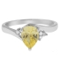 Citrine Pear Cut Silver Ring