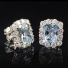 Emerald Cut Aquamarine Fashion Silver Earrings