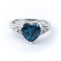 Beautiful Heart Shape Alexandrite and Cubic Zirconia Ring