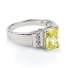 Emerald Cut Citrine Sterling Silver Ring