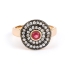 Round Cut Ruby Sterling Silver Antique Finish Ring