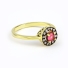 Red Ruby Silver Ring Gold Plated