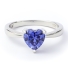 Heart Shape Tanzanite Sterling Silver Solitaire Ring