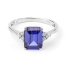 Emerald Cut Tanzanite Sterling Silver Ring