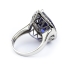 Big Tanzanite Sterling Silver Ring Pear Cut