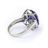 Big Oval Cut Tanzanite Sterling Silver Ring