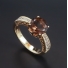 Smoky Topaz Round Cut Stone Sterling Silver Ring