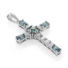 Sterling Silver Cross Aquamarine Pendant