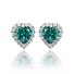 Alexandrite Heart Shape Sterling Silver Earrings