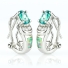 Omega Closure White Opal With Alexandrite .925 Silver Earrings